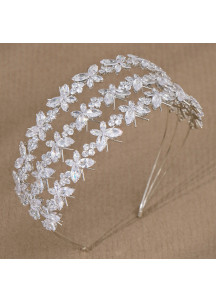 Bridal Headband with Sparkling Crystal Butterflies