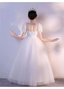 ravissante robe de fille d'honneur en tulle blanc