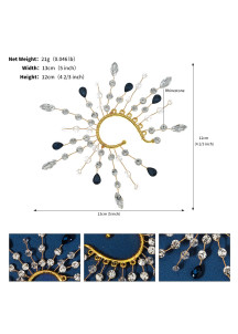 exquis ornement d'oreille pour une soirée de gala rehaussé de cristaux scintillants (gauche)