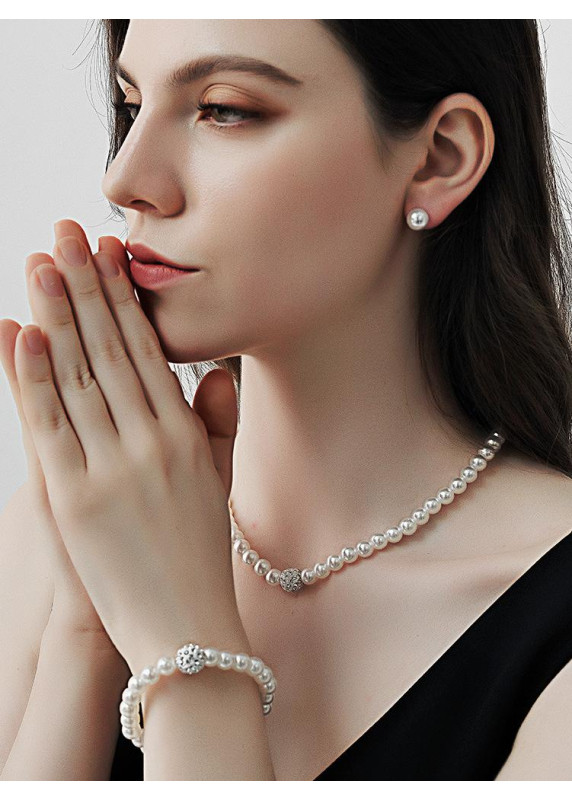 Classic-Style Pearl Evening Jewelry Set