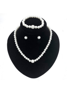 Classic-Style Pearl Evening Jewelry Set