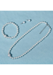 Classic-Style Pearl Evening Jewelry Set