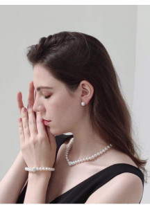 ensemble de bijoux pour soirée en perles simili de style classique