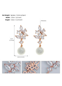 Elegant Flower-Shaped Earrings with Teardrop Pearls