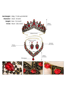 Baroque-Style Jewelry Set (Tiara, Necklace, and Earrings)