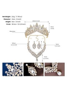 Baroque-Style Jewelry Set (Tiara, Necklace, and Earrings)