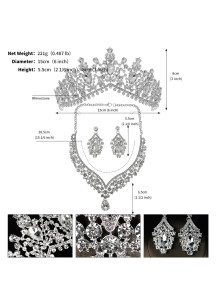 Baroque-Style Jewelry Set (Tiara, Necklace, and Earrings)