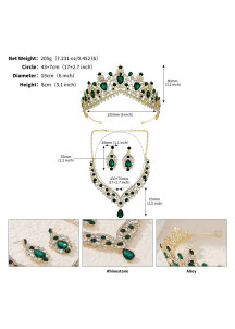 Baroque-Style Jewelry Set (Tiara, Necklace, and Earrings)