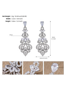 boucles d'oreilles pour mariée à cristaux étincelants