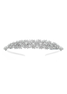 Delicate Bridal Headband with Pearls and Sparkling Crystals