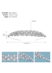 serre-tête pour mariée design délicat à perles et cristaux scintillants