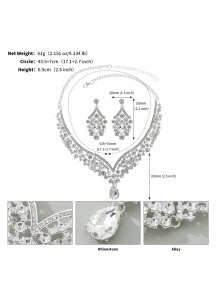 parure étincelante pour mariée design audacieux (diadème + collier + boucles d'oreilles)