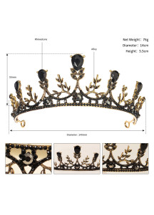 Evening Tiara with Floral Motifs and Sparkling Red Stones