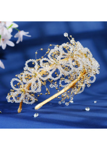 Chic Bridal Headband with Floral Design and Sparkling Pearls