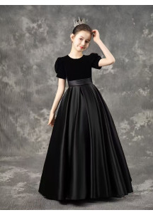 Child's Procession Dress in Black Satin and Velvet