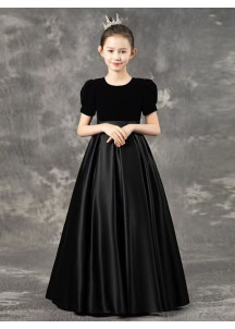 Child's Procession Dress in Black Satin and Velvet