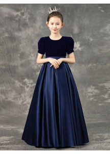 Child's Procession Dress in Black Satin and Velvet