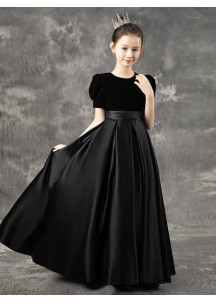 Child's Procession Dress in Black Satin and Velvet