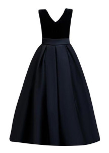 robe de demoiselle d'honneur noire simple pour jeune fille